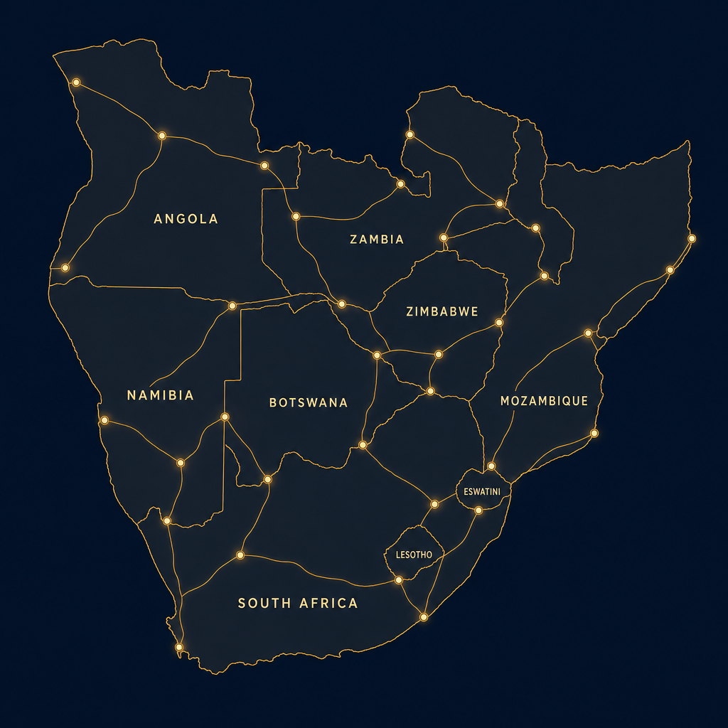 Map of the Southern African countries S&S Global supplies